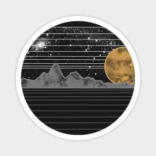 Mountains Full Moon Night Sky Magnet